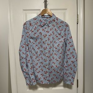 Boden, The Classic Shirt, US Size 8R, Blue with Cherries